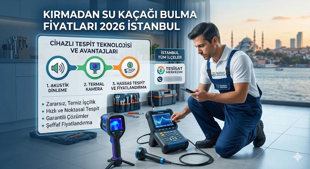 Kırmadan Su Kaçağı Bulma Fiyatları 2026 – İstanbul Cihazlı Tespit